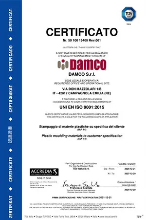 Certificato UNI EN ISO 9001:2015